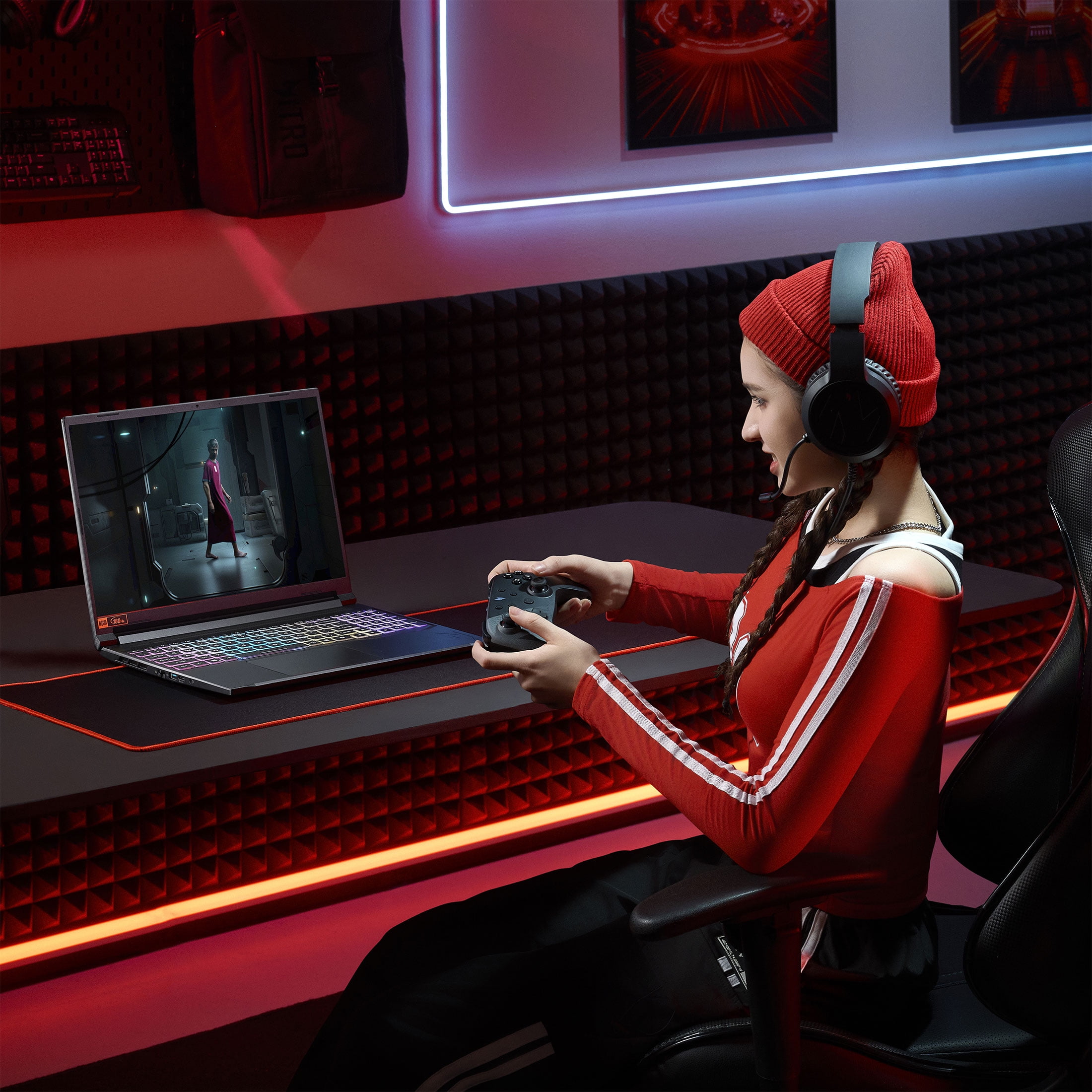 Acer Laptop para Juegos Nitro V 16S 16” WUXGA IPS 180Hz, Procesador Intel Core 7 240H, NVIDIA GeForce RTX 5060 con 8GB GDDR7 VRAM, 16GB RAM, 1TB PCIe Gen 4 SSD, Negro Obsidiana