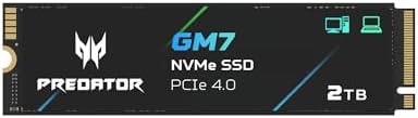 Acer Predator GM7 2TB SSD  M 2 2280 PCIe Gen 4 x4 NVMe 2 0  Read Speed Up to 7400 MB/s  Internal PC Solid State Drive for Laptop  Desktop and PS5   BL 9BWWR 119
