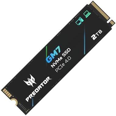 Acer Predator GM7 2TB SSD  M 2 2280 PCIe Gen 4 x4 NVMe 2 0  Read Speed Up to 7400 MB/s  Internal PC Solid State Drive for Laptop  Desktop and PS5   BL 9BWWR 119