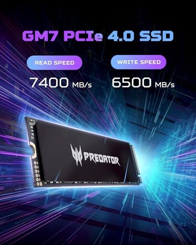Acer Predator GM7 2TB SSD  M 2 2280 PCIe Gen 4 x4 NVMe 2 0  Read Speed Up to 7400 MB/s  Internal PC Solid State Drive for Laptop  Desktop and PS5   BL 9BWWR 119