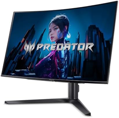 Acer Predator Gaming Monitor   31 5 UHD 3840 x 2160 OLED   AMD FreeSync Premium Pro   165Hz   0 03ms   VESA DisplayHDR True Black 400   DCI P3 99    Display Port 1 4 & 2 x HDMI 2 1   X32 V2bmiiphx