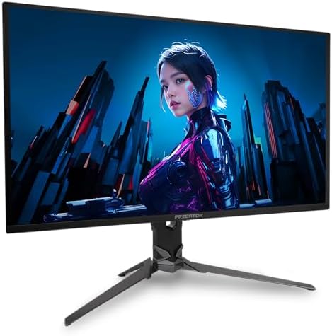 Acer Predator Gaming Monitor   31 5 UHD 3840 x 2160 OLED   AMD FreeSync Premium Pro   165Hz   0 03ms   VESA DisplayHDR True Black 400   DCI P3 99    Display Port 1 4 & 2 x HDMI 2 1   X32 V2bmiiphx