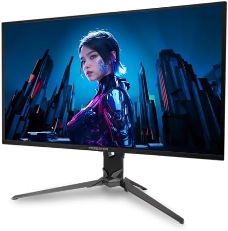 Acer Predator Gaming Monitor   31 5 UHD 3840 x 2160 OLED   AMD FreeSync Premium Pro   165Hz   0 03ms   VESA DisplayHDR True Black 400   DCI P3 99    Display Port 1 4 & 2 x HDMI 2 1   X32 V2bmiiphx