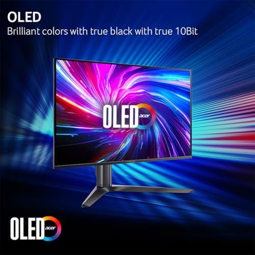 Acer Predator Gaming Monitor   31 5 UHD 3840 x 2160 OLED   AMD FreeSync Premium Pro   165Hz   0 03ms   VESA DisplayHDR True Black 400   DCI P3 99    Display Port 1 4 & 2 x HDMI 2 1   X32 V2bmiiphx