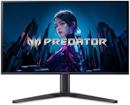 Acer Predator Gaming Monitor   26 5 WQHD 2560x1440 QD OLED   AMD FreeSync Premium   240Hz   0 03ms   Tilt  Height Adjustment  Pivot & Swivel   DCI P3 99    2 x DP 1 4 & 2 x HDMI 2 1   X27U W1bmiipprx