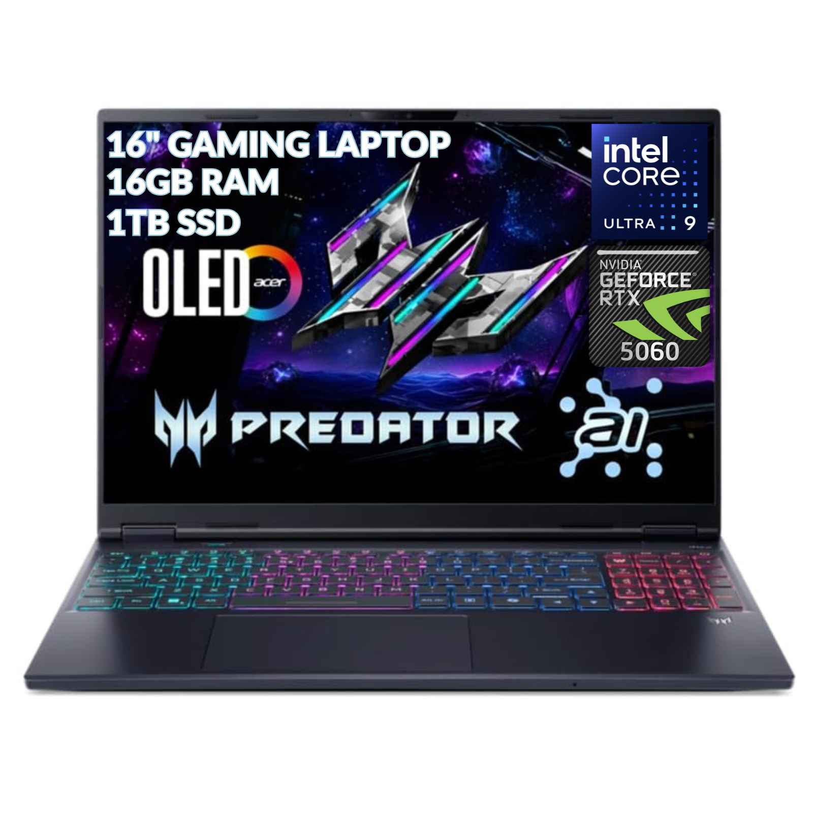 Acer Predator Helios Neo 16"Laptop AI OLED GeForce RTX 5060 16GB 1TB Refurbished