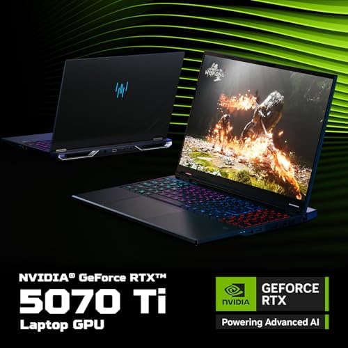 Acer Predator Helios Neo 16 WQXGA 240Hz AI Gaming Laptop Intel Core Ultra 9 275HX 16GB RAM 1TB SSD NVIDIA GeForce RTX 5070Ti Graphics Abyssal Black