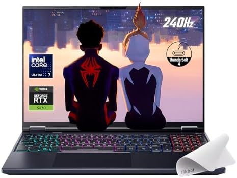 Acer Predator Helios Neo 16 WQXGA 240Hz AI Gaming Laptop Intel Core Ultra 9 275HX 16GB RAM 1TB SSD NVIDIA GeForce RTX 5070Ti Graphics Abyssal Black
