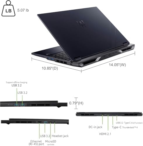 Acer Predator Helios Neo 16 WQXGA 240Hz AI Gaming Laptop Intel Core Ultra 9 275HX 16GB RAM 1TB SSD NVIDIA GeForce RTX 5070Ti Graphics Abyssal Black