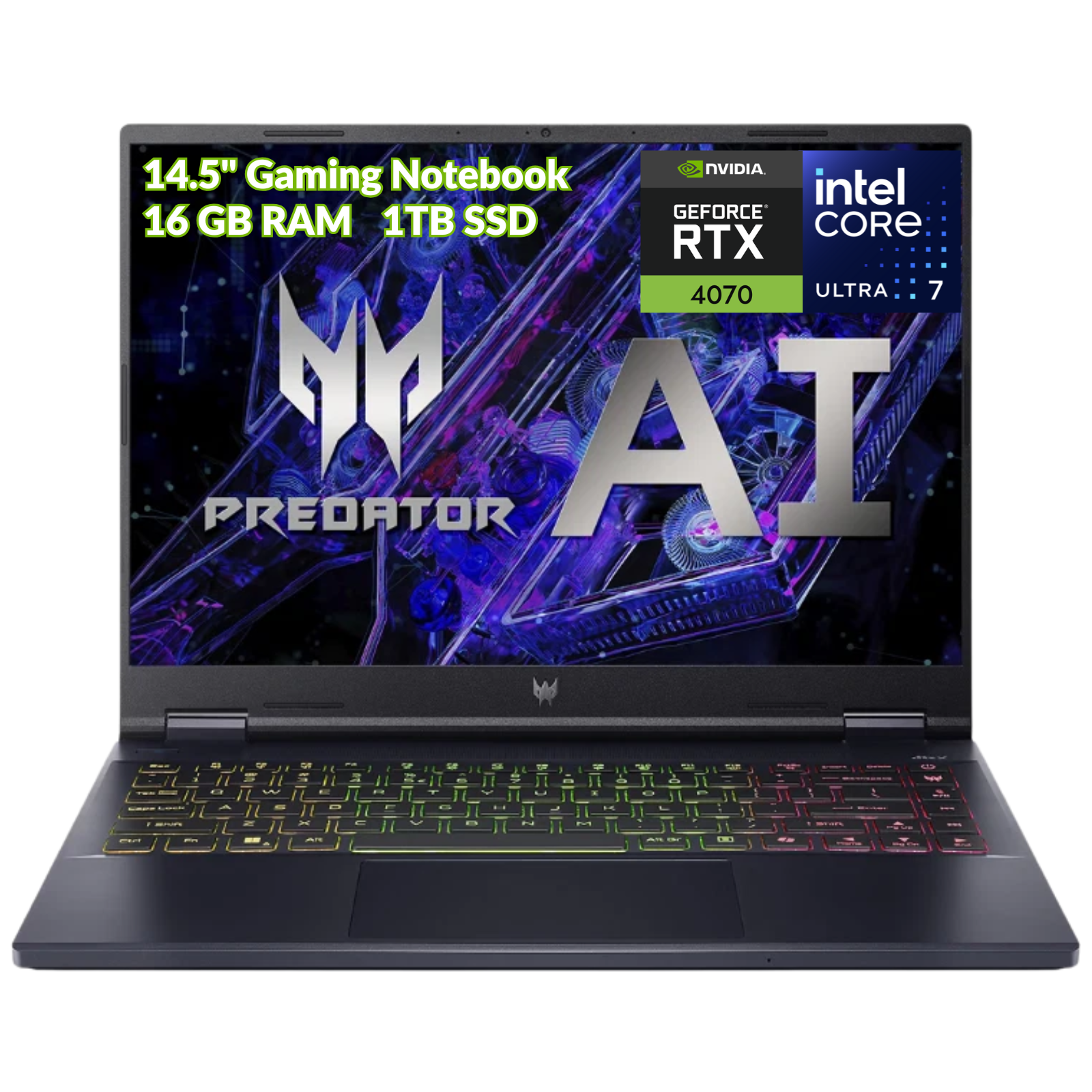 Acer Predator Helios Neo 14" Gaming Intel Ultra7 16GB 1TB RTX4070 Refurbished