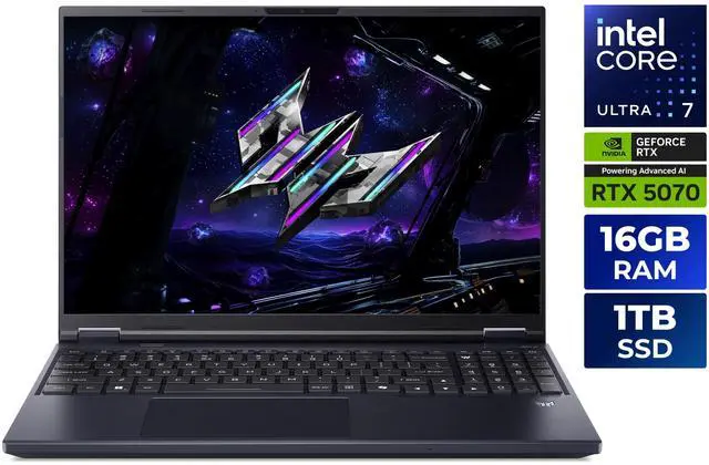 Acer Predator Helios Neo   16 0" GeForce RTX 5070 Laptop GPU   Intel Core Ultra 7 255HX   16GB  2 x 8GB  Memory   1 TB PCIe SSD   Windows 11 Home Gaming Laptop   240 Hz IPS  PHN16 73 7166 