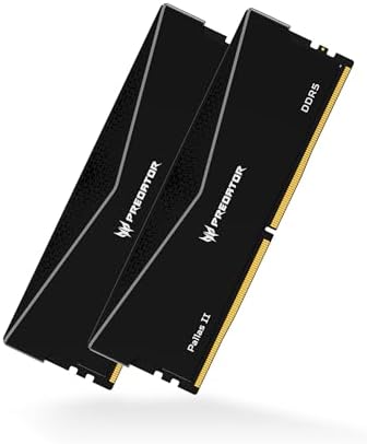 Acer Predator Pallas II DDR5 RAM 32GB  16GBx2  6000MHz CL30 PC5 48000 Intel XMP 3 0 AMD EXPO Compatible Computer Memory  Black   BL 9BWWR 433
