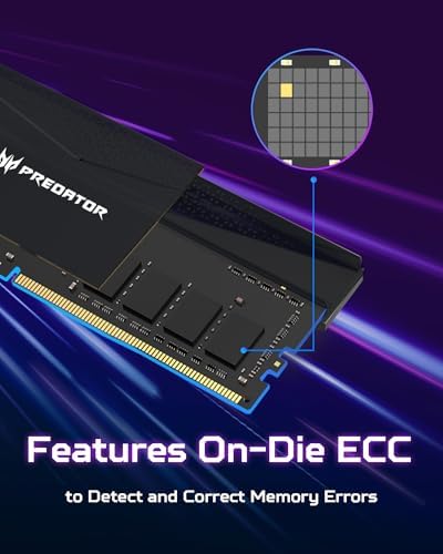 Acer Predator Pallas II DDR5 RAM 32GB  16GBx2  6000MHz CL30 PC5 48000 Intel XMP 3 0 AMD EXPO Compatible Computer Memory  Black   BL 9BWWR 433