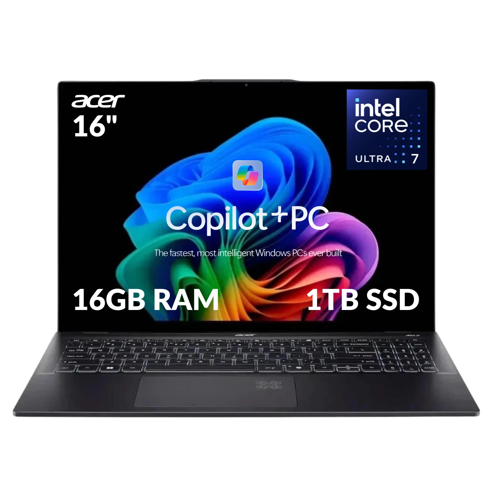 Acer Swift 16" AI Copilot PC OLED Intel Ultra7 256V 16GB RAM 1TB SSD Refurbished