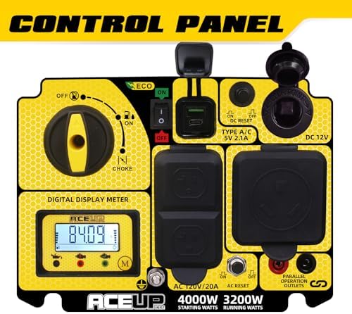 Aceup Energy 4000 Watt Inverter Generator Portable 149cc  Gas Powered Generator Quiet for Home  RV Ready  EPA Compliant