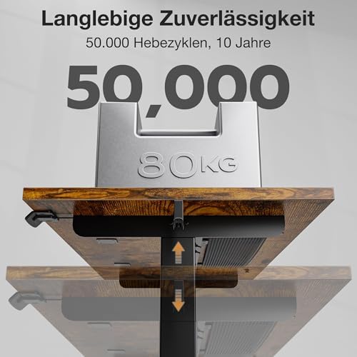 Acrolix Electric Height Adjustable Standing Desk  48x 24 Inch Sit Stand Up Desk with Cable Management  2 Memory Presets  Splice Board Ergonomic Desk for Home Office Rustic Brown Desktop