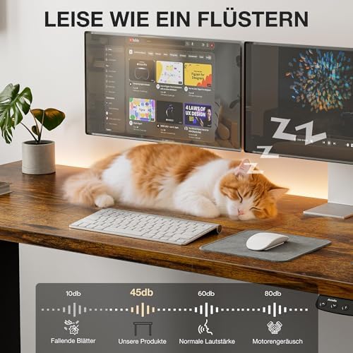 Acrolix Electric Height Adjustable Standing Desk  48x 24 Inch Sit Stand Up Desk with Cable Management  2 Memory Presets  Splice Board Ergonomic Desk for Home Office Rustic Brown Desktop