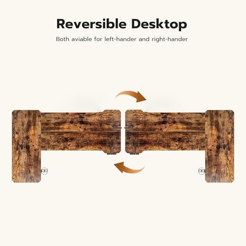 Acrolix L Shaped Electric Standing Desk   59x40 Inch Reversible Corner Sit Stand Desk with Hook&Cup Holder Electric Height Adjustable Table for Home Office Gaming Computer Desk  Rustic Brown