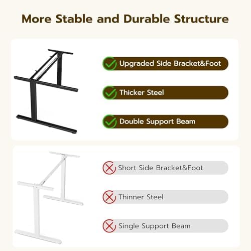 Acrolix L Shaped Electric Standing Desk   59x40 Inch Reversible Corner Sit Stand Desk with Hook&Cup Holder Electric Height Adjustable Table for Home Office Gaming Computer Desk  Rustic Brown