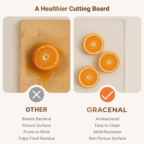 Tabla de cortar acrílica con borde de encimera, tablas de cortar transparentes de 17.5 x 13.5 pulgadas para encimera de cocina, tabla de cortar grande antideslizante para protector de encimera,