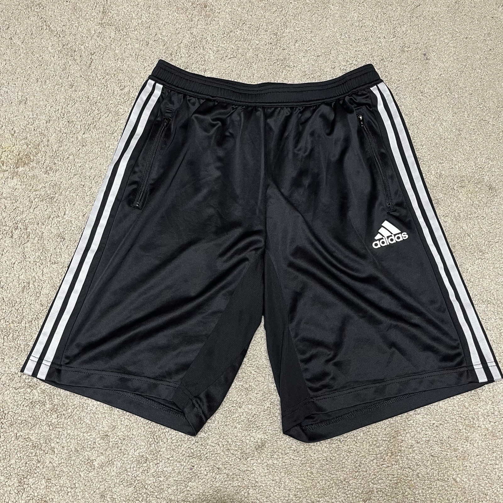 Adidas Aeroready 3 Stripes Shorts Black Men s Large Soccer Training Athletic