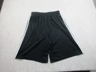 Adidas Climalite Running Shorts Mens Large Black White 3 Stripes Gym Training