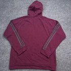Adidas Fleece Hoodie Adult Size Small Maroon Red Full Zip Sweatshirt Logo