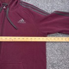 Adidas Fleece Hoodie Adult Size Small Maroon Red Full Zip Sweatshirt Logo