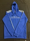 Adidas Hooded Fleece Hoodie Royal Blue Sweatshirt Men s Size Medium
