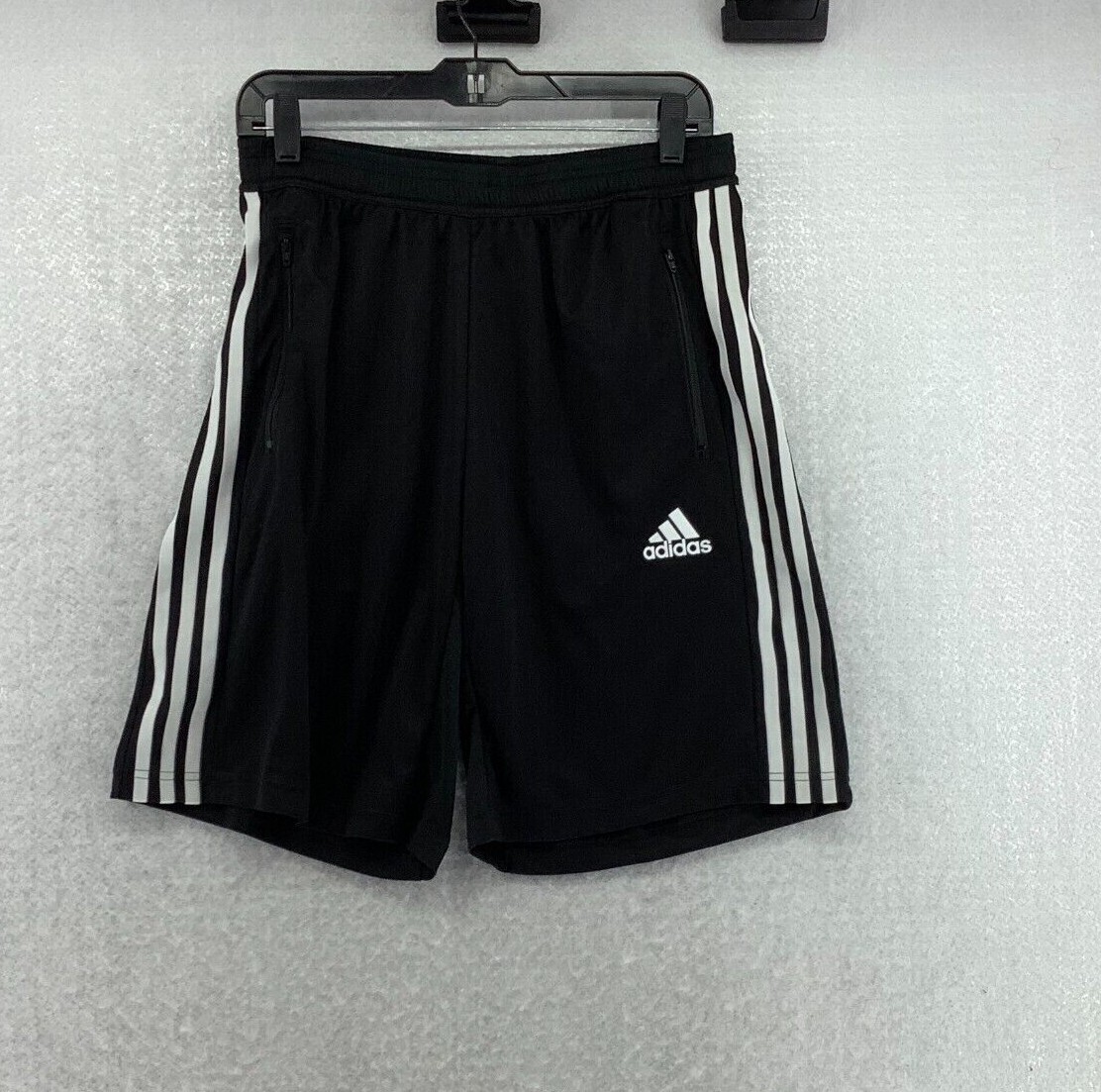 Adidas Men s Designed 2 Move Elastic Waist 3 stripes Flat Front Shorts Sz Large