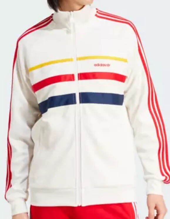 Talla S - Adidas The First TT Track Top White Red 3 stripe Jacket IW3233 Full Zip Men s Sm