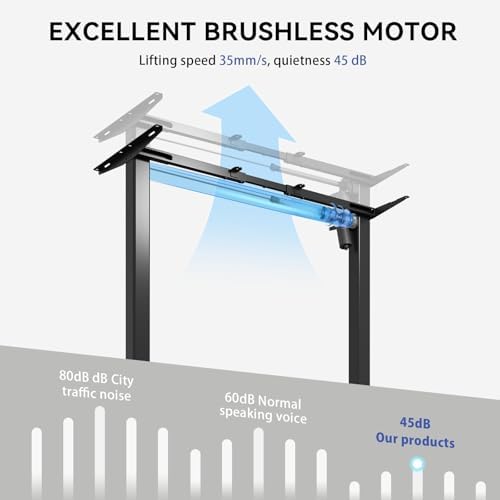 Adjustable Electric Standing Desk Frame  Height & Length Adjustable for 63 x 28 Tabletops  3 Preset Heights  Heavy Duty 154LBS Capacity  Black Ergonomic Sit Stand Desk Legs for Home Office