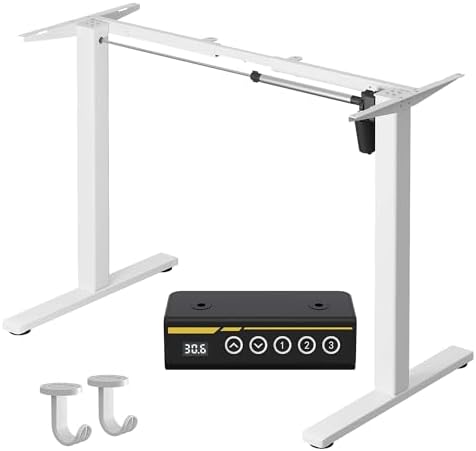 Adjustable Electric Standing Desk Frame  Height & Length Adjustable for 63 x 28 Tabletops  3 Preset Heights  Heavy Duty 154LBS Capacity  Black Ergonomic Sit Stand Desk Legs for Home Office
