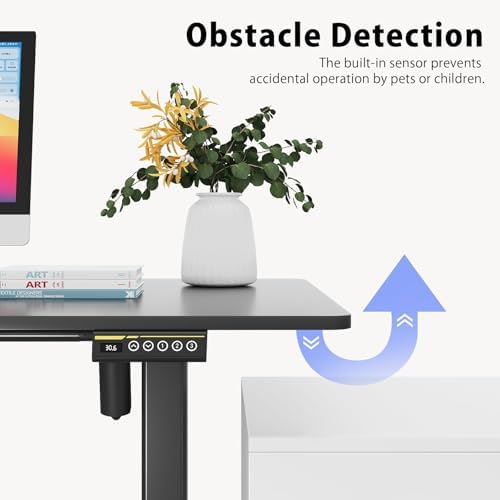 Adjustable Electric Standing Desk Frame  Height & Length Adjustable for 63 x 28 Tabletops  3 Preset Heights  Heavy Duty 154LBS Capacity  Black Ergonomic Sit Stand Desk Legs for Home Office