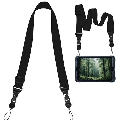 Adjustable iPad Binocular Camera Strap  Comfortable Shoulder Strap Nylon Neck Lanyard for iPad/Samsung Tablet Case Crossbody Laptop Luggage Bag Black