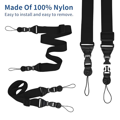 Adjustable iPad Binocular Camera Strap  Comfortable Shoulder Strap Nylon Neck Lanyard for iPad/Samsung Tablet Case Crossbody Laptop Luggage Bag Black