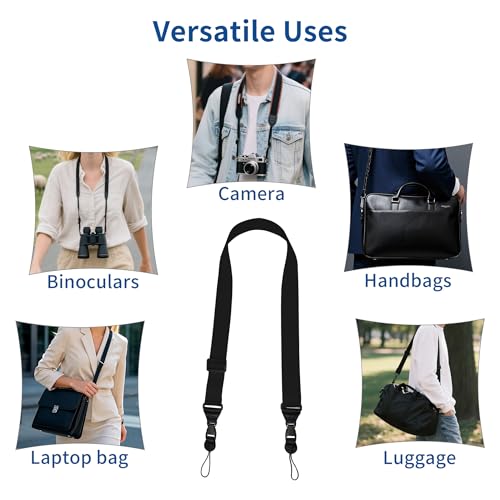 Adjustable iPad Binocular Camera Strap  Comfortable Shoulder Strap Nylon Neck Lanyard for iPad/Samsung Tablet Case Crossbody Laptop Luggage Bag Black