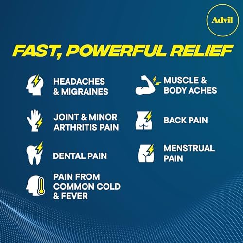 Advil Liqui Gels Pain Reliever and Fever Reducer  Pain Medicine for Adults with Ibuprofen 200mg for Headache  Backache  Menstrual Pain and Joint Pain Relief   200 Liquid Filled Capsules