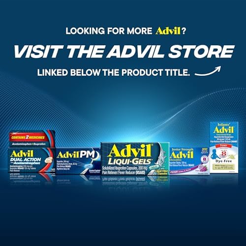 Advil Liqui Gels Pain Reliever and Fever Reducer  Pain Medicine for Adults with Ibuprofen 200mg for Headache  Backache  Menstrual Pain and Joint Pain Relief   200 Liquid Filled Capsules