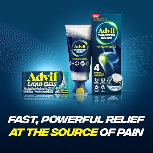 Advil Liqui Gels Pain Reliever and Fever Reducer  Pain Medicine for Adults with Ibuprofen 200mg for Headache  Backache  Menstrual Pain and Joint Pain Relief   200 Liquid Filled Capsules