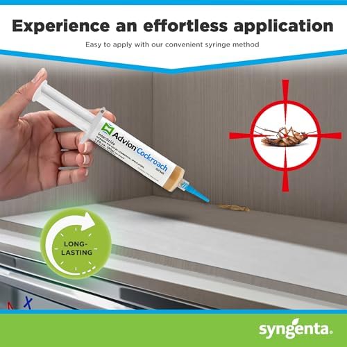 Advion Cockroach Gel Bait  4 Tubes x 30 Grams  1 Plunger and 2 Tips  German Roach Insect Pest Control  Indoor and Outdoor Use  Roach Killer Gel for American  German and Other Major Cockroach Species