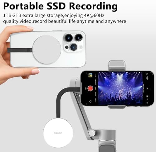 Aiffro P10 Magnetic PSSD 2TB for iPhone MagSafe Portable SSD  Upto 2000MB/s Type C  SM2320 USB 3 2 Gen 2x2 20Gbps  Connectivity  Updated Firmware   Portable Magnetic External Solid State Solution