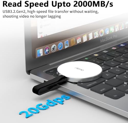 Aiffro P10 Magnetic PSSD 2TB for iPhone MagSafe Portable SSD  Upto 2000MB/s Type C  SM2320 USB 3 2 Gen 2x2 20Gbps  Connectivity  Updated Firmware   Portable Magnetic External Solid State Solution
