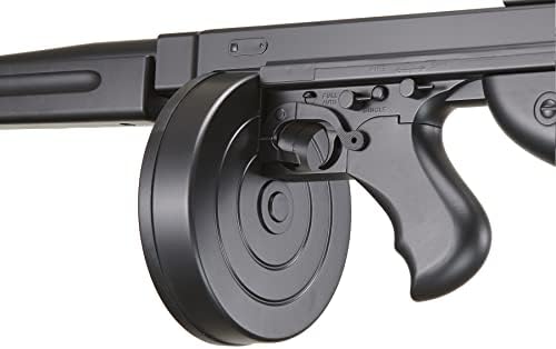 Airsoft Tommy Thompson Durable Submachine Gun WW2 Chicago Typewriter Full Auto SMG AEG with Extra Stick Magazines  Battery and Charger