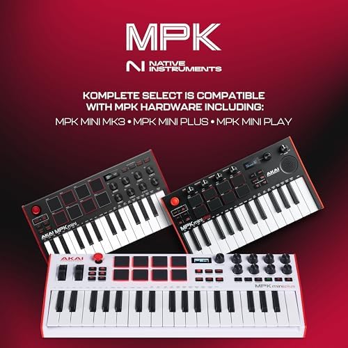 Akai Professional MPK Mini Plus   USB MIDI Keyboard Controller with 37 Mini Keys  8 MPC Pads  Sequencer  MIDI/CV/Gate I/O and Native Instruments Sound Package  White Limited Edition