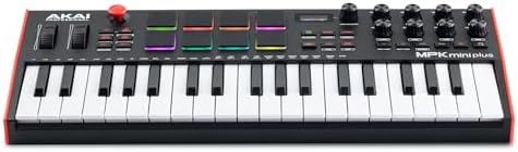 Akai Professional MPK Mini Plus   USB MIDI Keyboard Controller with 37 Mini Keys  8 MPC Pads  Sequencer  MIDI/CV/Gate I/O and Native Instruments Sound Package  White Limited Edition