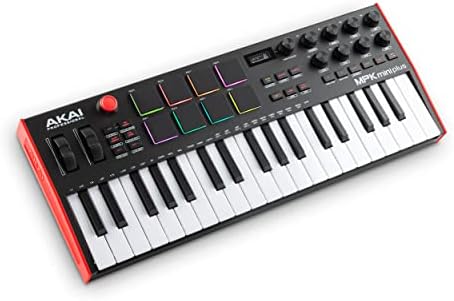 Akai Professional MPK Mini Plus   USB MIDI Keyboard Controller with 37 Mini Keys  8 MPC Pads  Sequencer  MIDI/CV/Gate I/O and Native Instruments Sound Package  White Limited Edition