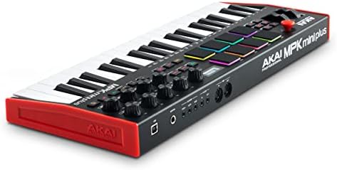 Akai Professional MPK Mini Plus   USB MIDI Keyboard Controller with 37 Mini Keys  8 MPC Pads  Sequencer  MIDI/CV/Gate I/O and Native Instruments Sound Package  White Limited Edition