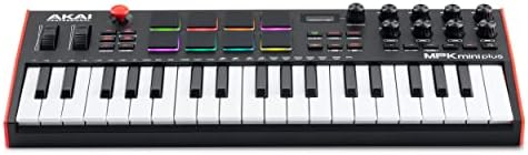 Akai Professional MPK Mini Plus   USB MIDI Keyboard Controller with 37 Mini Keys  8 MPC Pads  Sequencer  MIDI/CV/Gate I/O and Native Instruments Sound Package  White Limited Edition
