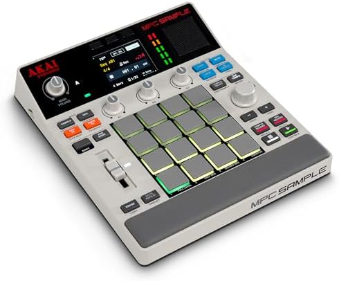 Akai Professional MPC Sample Standalone Portable Sampler  Sequencer and Effects Processor  with Rechargeable Battery  USB C  Built in Speaker and Microphone